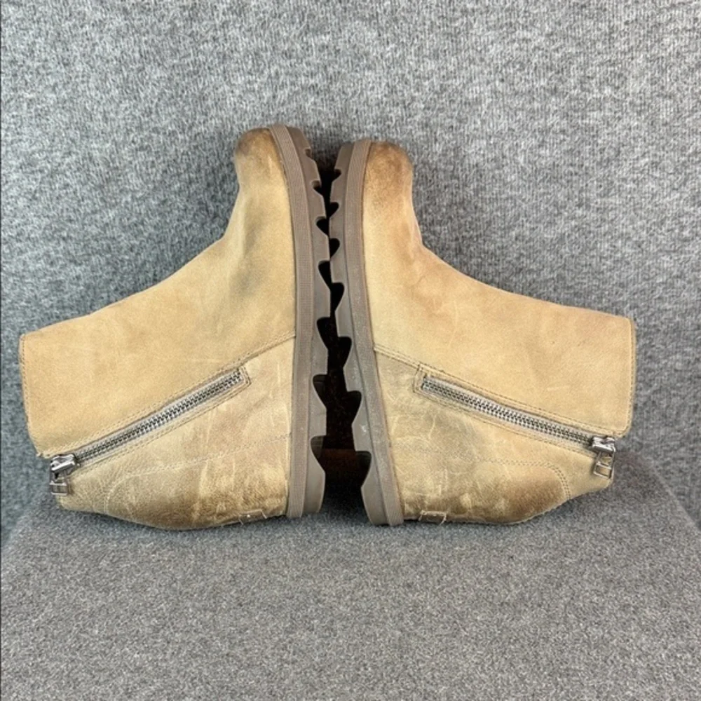 Sorel‎ Joan of Arctic Wedge II Leather Side Zip Ankle Booties Boots Size 8